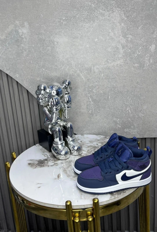 Air Jordan 1 Mid Court Purple Black White (Kids)