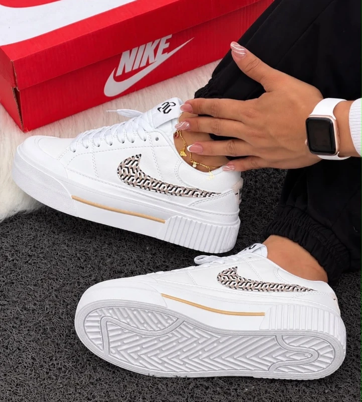 Nike Court Legacy Lift White Printed Swoosh