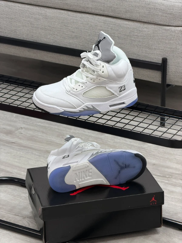 Air Jordan 5 Retro White Metallic Silver