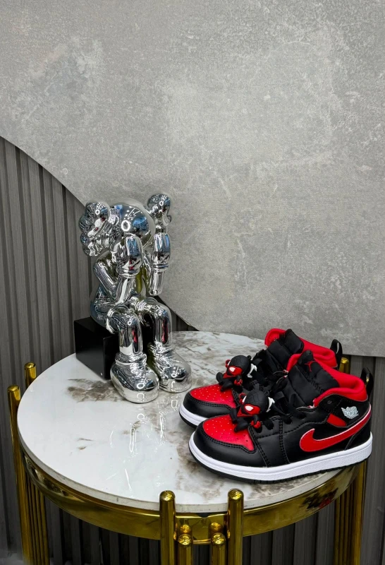 Air Jordan 1 Mid Black Gym Red Spider-Man Custom (Kids)