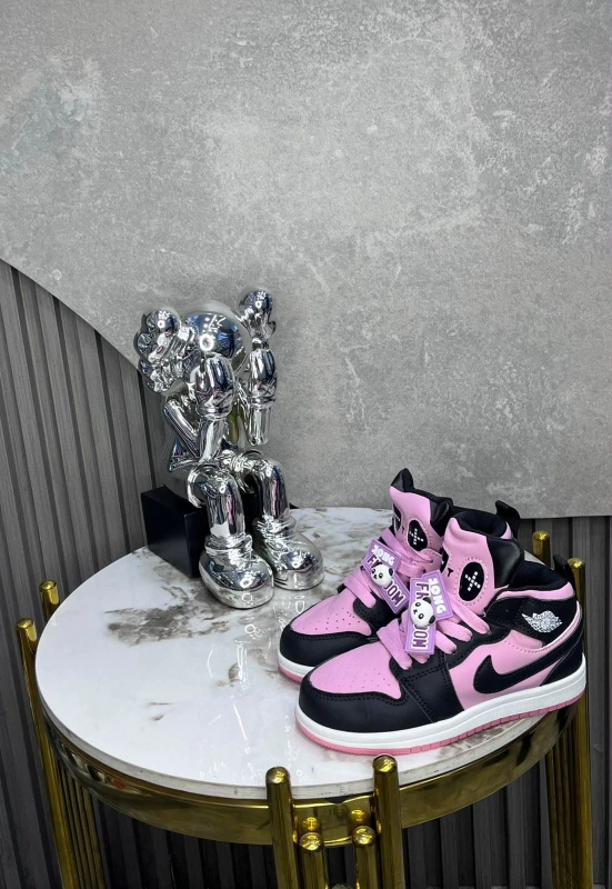 Air Jordan 1 Mid Soft Pink Black Panda Custom (Kids)