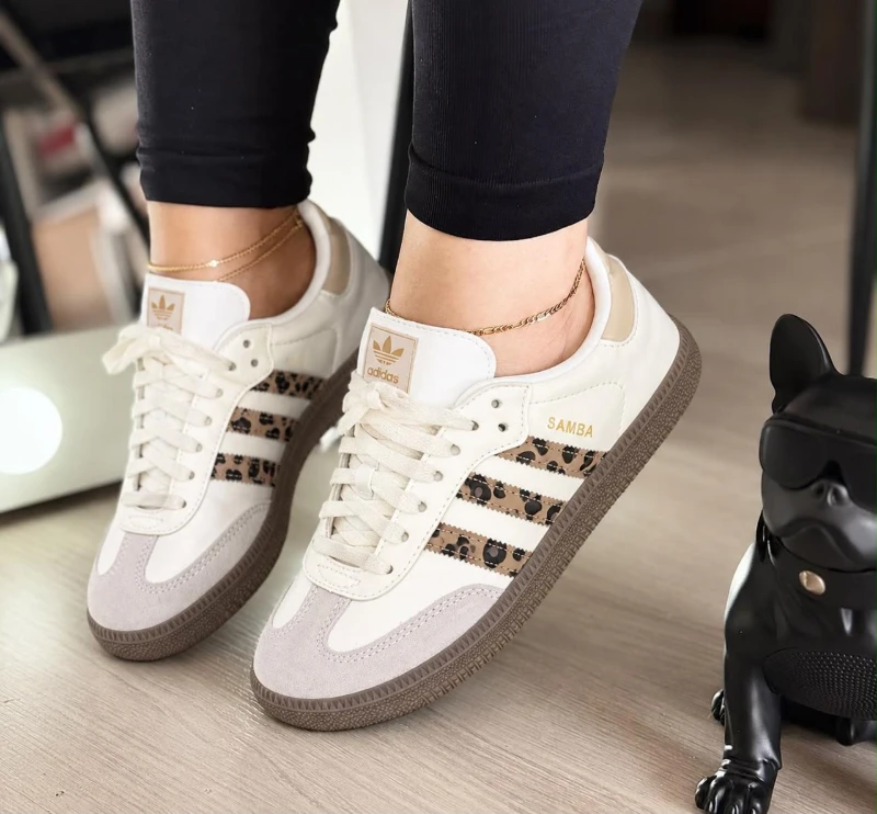 adidas Samba OG White Leopard Stripes