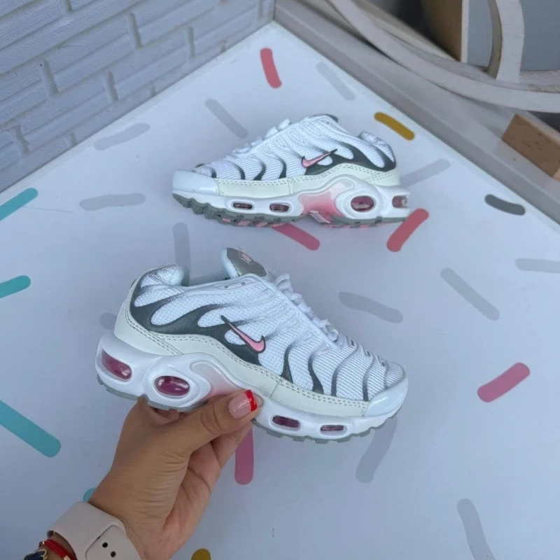 Nike Air Max Plus White Soft Pink Metallic Silver GS
