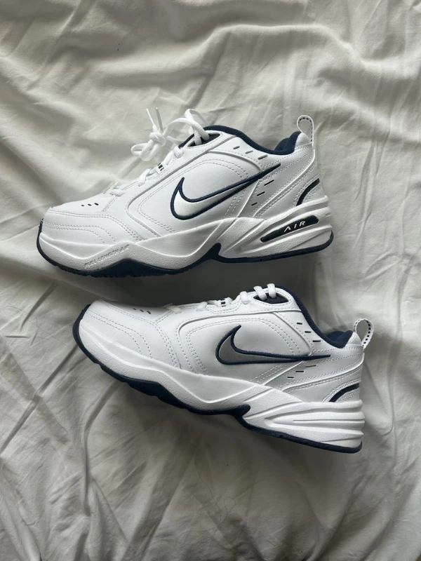 Nike Air Monarch IV White Metallic Silver Midnight Navy